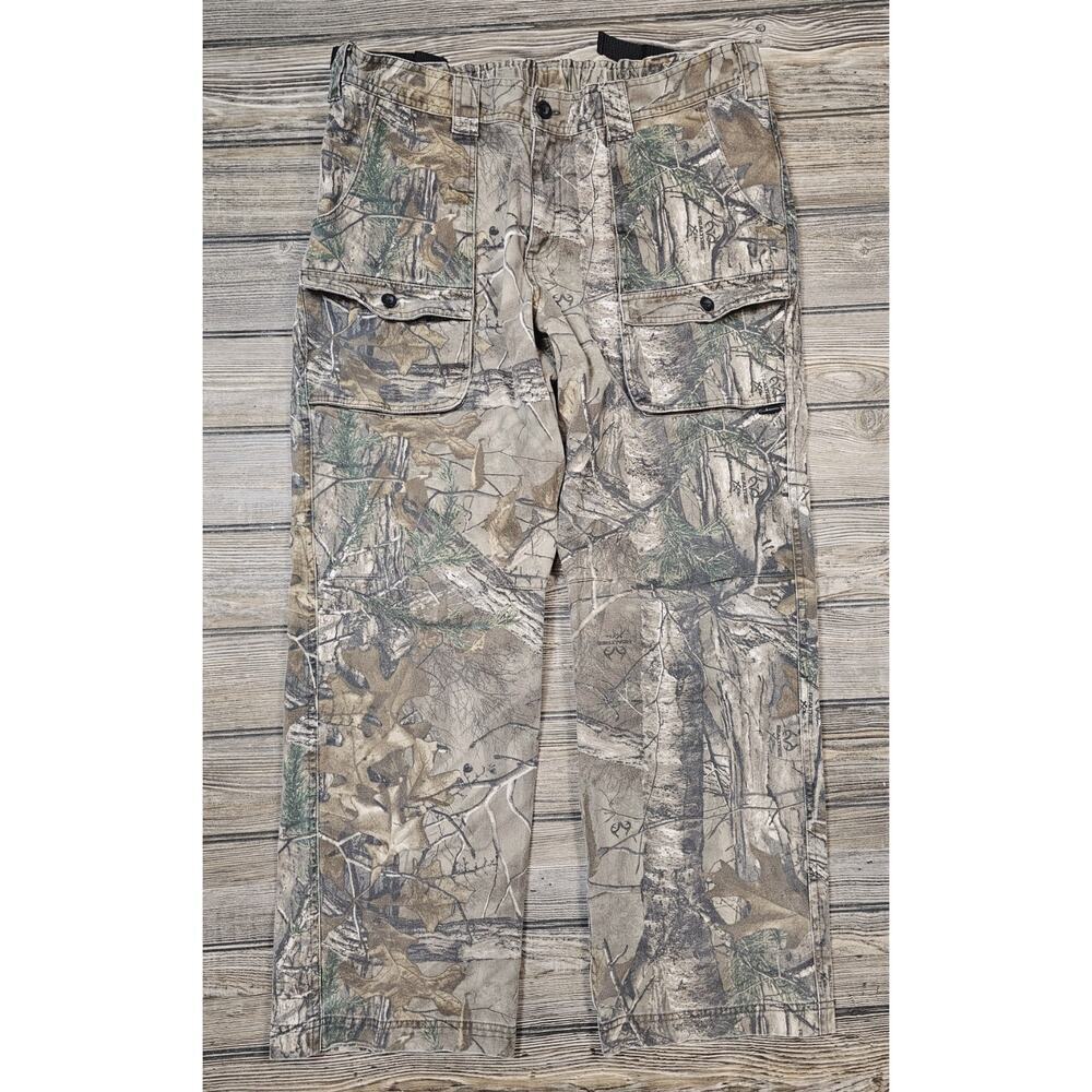 VTG Gander Mountain Realtree Xtra Camo Hunting Pants Mens Sz XL Faded Grunge